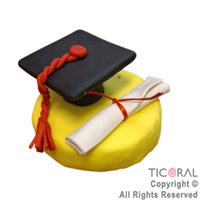 ADORNO SOMBRERO EGRESADO CON DIPLOMA PORCELANA FRIA x 1